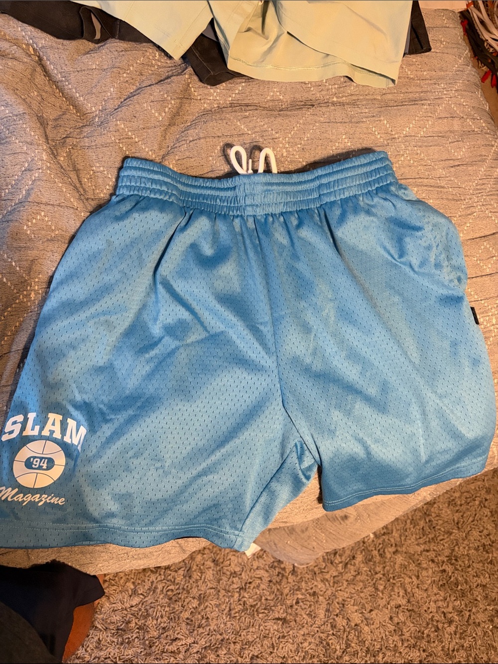 Slam Magazine Light Blue Men's Mesh Athletic Shorts